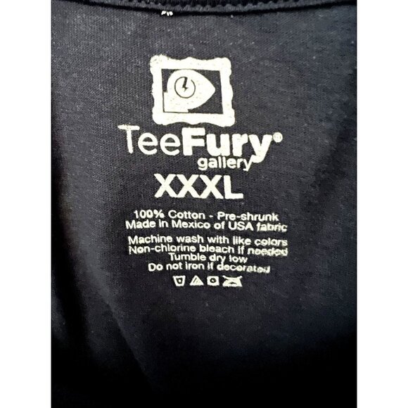 Teefury ET Navy Blue Mashup Graphic T-Shirt 3XL Cotton Stretch Movie Parody New - Picture 4 of 4